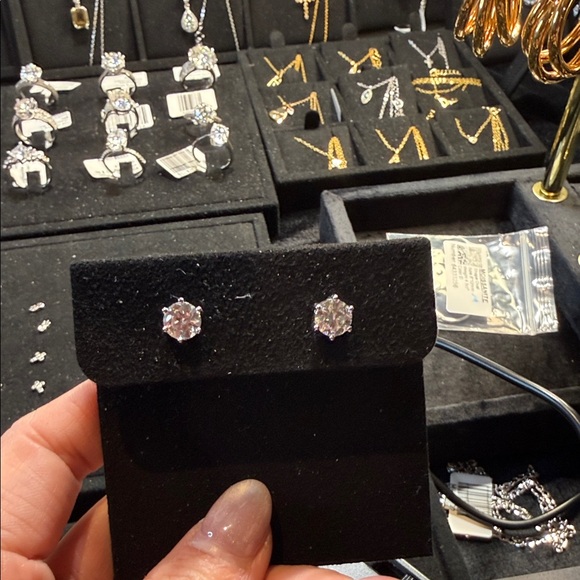 Jewelry - Sterling Cubic Zirconia Stud Earrings - Clear